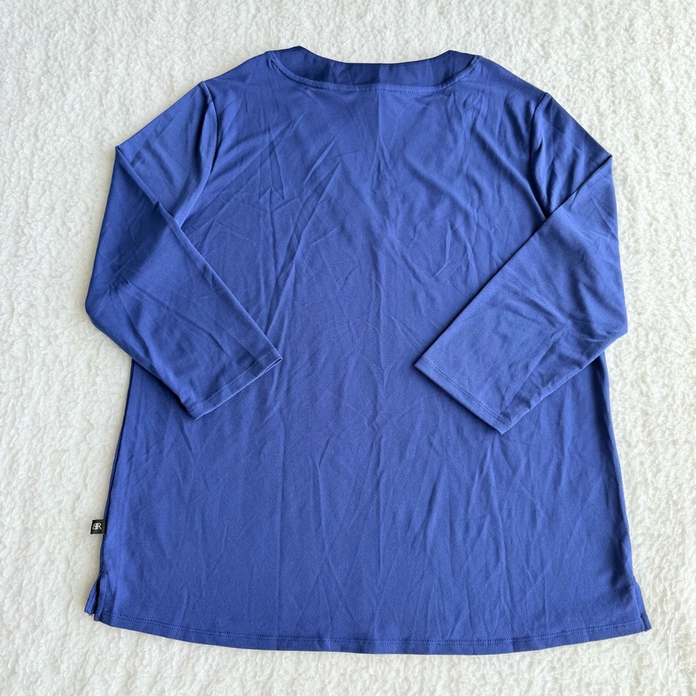 Banana Republic NWOT Women's V-Neck Blue 3/4 Sleeve Airy Blouse, Size XXL, XL, M - Picture 2 of 14